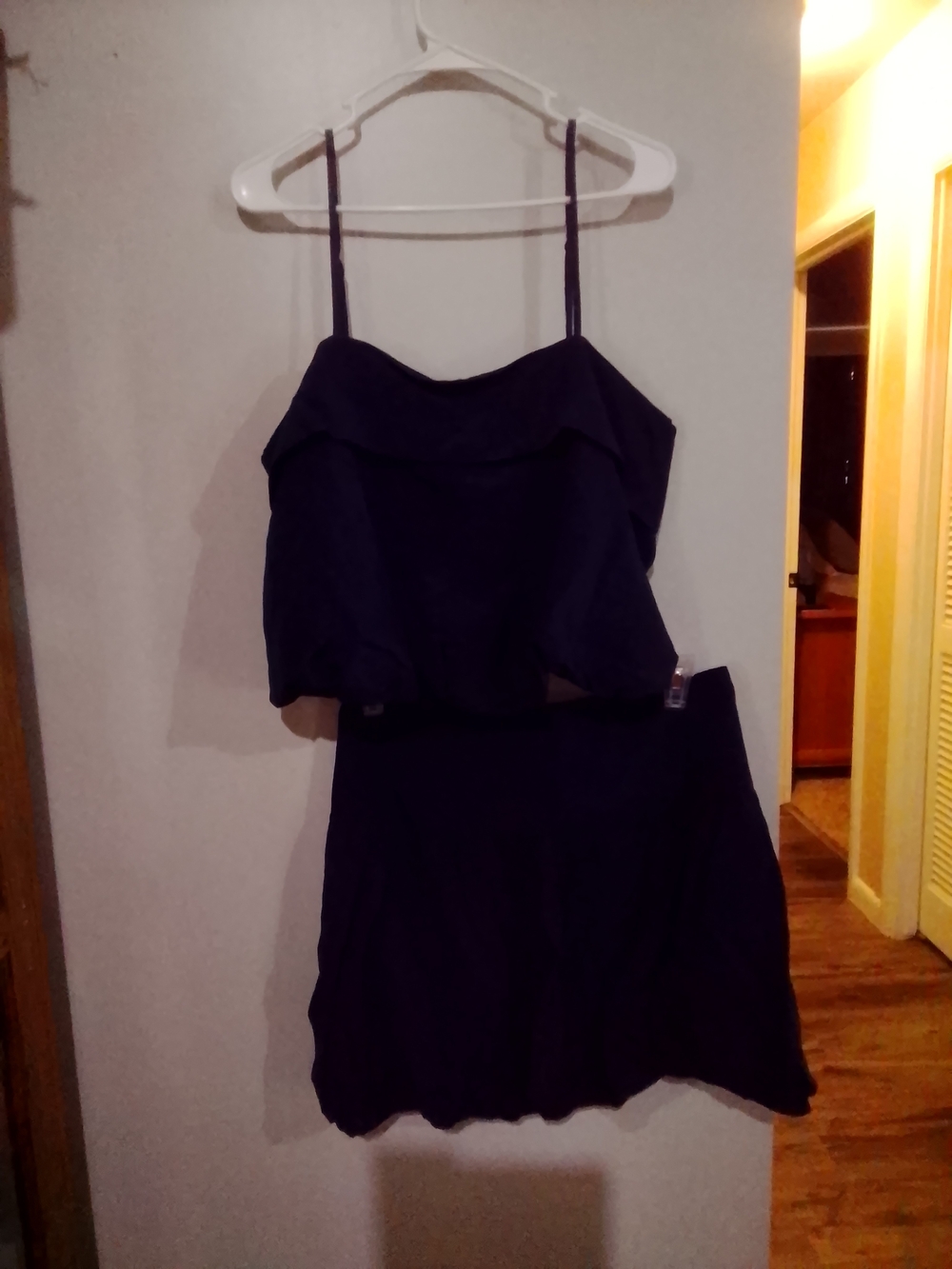 a new day Navy Two-Piece Mini Dress with Ruffled Overlay